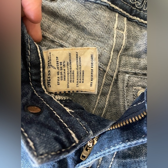 Miss Me Blue Embellished Capris - Picture 4 of 5